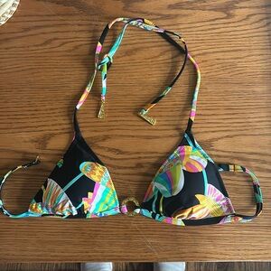Trina Turk Sz 6 Triangle Bikini Top Tahitian Floral Pattern